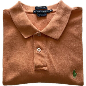 Ralph Lauren Classic Fit 100% Cotton Polo Shirt XL Pale Orange A+